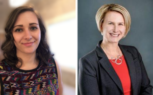 Headshots of two new staff members, Sally Parmelee and Lori Pereira.