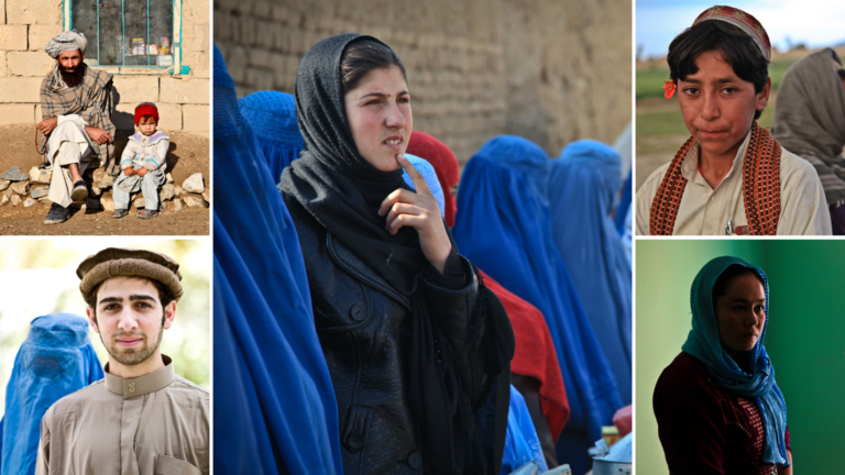 Collage of various people from Afghanistan.